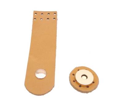 Angel Çanta Aksesuar 11x3 cm Açık Taba Gerçek Deri Düz Çanta Kapağı Light Gold Metalli - 2