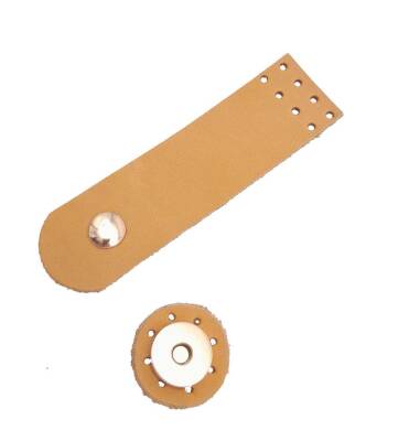 Angel Çanta Aksesuar 11x3 cm Açık Taba Gerçek Deri Düz Çanta Kapağı Light Gold Metalli - 3