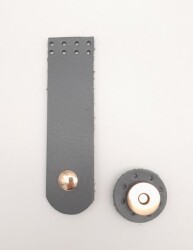 Angel Çanta Aksesuar 11x3 cm Gri Gerçek Deri Düz Çanta Kapağı Light Gold Metalli - Angel Çanta Aksesuar