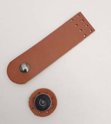 Angel Çanta Aksesuar 11x3 cm Taba Gerçek Deri Düz Çanta Kapağı Füme Metalli - 3