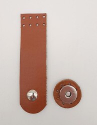 Angel Çanta Aksesuar 11x3 cm Taba Gerçek Deri Düz Çanta Kapağı Gümüş Metalli - Angel Çanta Aksesuar