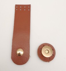 Angel Çanta Aksesuar 11x3 cm Taba Gerçek Deri Düz Çanta Kapağı Light Gold Metalli - Angel Çanta Aksesuar