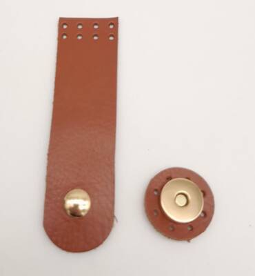 Angel Çanta Aksesuar 11x3 cm Taba Gerçek Deri Düz Çanta Kapağı Light Gold Metalli - 1