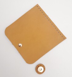 Angel Çanta Aksesuar 14x14 cm Açık Taba Gerçek Deri Çanta Kapağı Light Gold Metalli - Angel Çanta Aksesuar