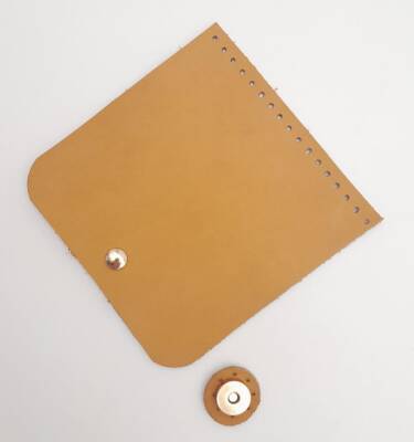 Angel Çanta Aksesuar 14x14 cm Açık Taba Gerçek Deri Çanta Kapağı Light Gold Metalli - 1