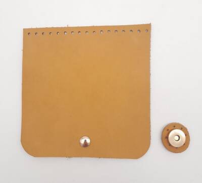 Angel Çanta Aksesuar 14x14 cm Açık Taba Gerçek Deri Çanta Kapağı Light Gold Metalli - 3