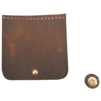 Angel Çanta Aksesuar 14x14 cm Crazy Oil Hardal Sarı Renk Gerçek Deri Çanta Kapağı Light Gold Metalli - 2