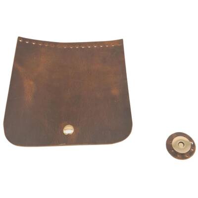 Angel Çanta Aksesuar 14x14 cm Crazy Oil Hardal Sarı Renk Gerçek Deri Çanta Kapağı Light Gold Metalli - 3