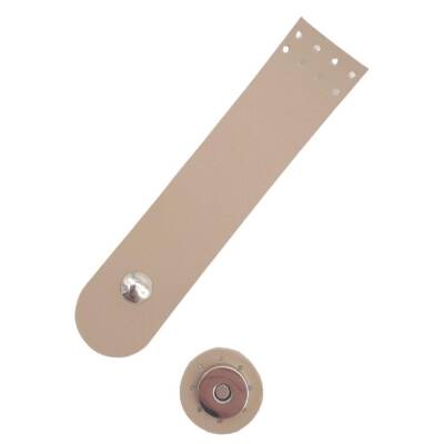 Angel Çanta Aksesuar 14x3 cm Suni Deri Kapak Bej Renk Gümüş Metalli - 3