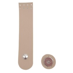 Angel Çanta Aksesuar 14x3 cm Suni Deri Kapak Bej Renk Gümüş Metalli - Angel Çanta Aksesuar