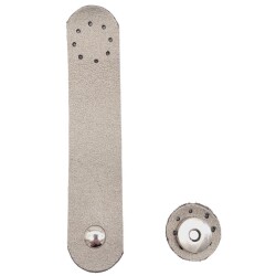 Angel Çanta Aksesuar 14x3 cm Suni Deri Yuva Model Çanta Kapağı Parlak Gri Gümüş Metalli - Angel Çanta Aksesuar