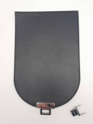 Angel Çanta Aksesuar 15x22 cm Suni Deri Siyah Renk Kapak Gümüş Metalli - 2