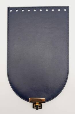 Angel Çanta Aksesuar 15x24 cm Suni Deri Lacivert Renk Kapak Light Gold Metalli - 1