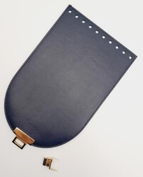 Angel Çanta Aksesuar 15x24 cm Suni Deri Lacivert Renk Kapak Light Gold Metalli - 2