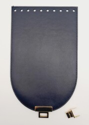 Angel Çanta Aksesuar 15x24 cm Suni Deri Lacivert Renk Kapak Light Gold Metalli - 3