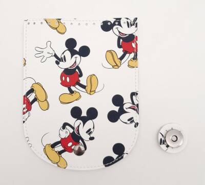 Angel Çanta Aksesuar 16x12 cm Suni Deri Miki Mouse Desenli Kapak Füme Metalli - 1