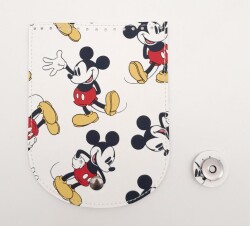 Angel Çanta Aksesuar 16x12 cm Suni Deri Miki Mouse Desenli Kapak Füme Metalli - Angel Çanta Aksesuar