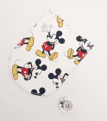 Angel Çanta Aksesuar 16x12 cm Suni Deri Miki Mouse Desenli Kapak Füme Metalli - 3