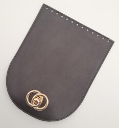 Angel Çanta Aksesuar 17x22 cm Suni Deri Koyu Kahverengi Kapak Light Gold Metalli - 2