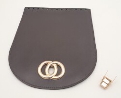 Angel Çanta Aksesuar 17x22 cm Suni Deri Koyu Kahverengi Kapak Light Gold Metalli - 4