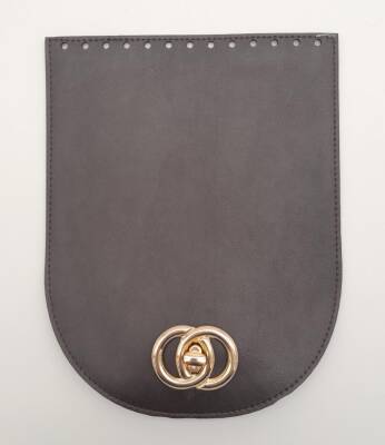 Angel Çanta Aksesuar 17x22 cm Suni Deri Koyu Kahverengi Kapak Light Gold Metalli - 1