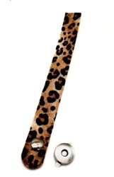 Angel Çanta Aksesuar 18x2 cm Suni Deri Leopar Renk Çanta Kapağı Gümüş Renk Metalli - Angel Çanta Aksesuar