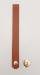 Angel Çanta Aksesuar 18x2 cm Taba Gerçek Deri Düz Çanta Kapağı Light Gold Metalli - 1