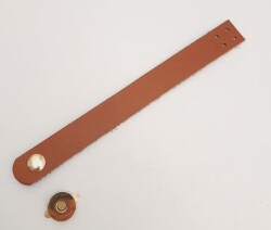 Angel Çanta Aksesuar 18x2 cm Taba Gerçek Deri Düz Çanta Kapağı Light Gold Metalli - 3