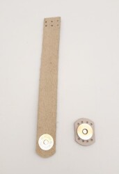 Angel Çanta Aksesuar 18x2,3 cm Bej Gerçek Deri Düz Çanta Kapağı Light Gold Metalli - 2