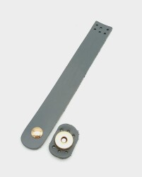 Angel Çanta Aksesuar 18x2,3 cm Gri Gerçek Deri Düz Çanta Kapağı Light Gold Metalli - Angel Çanta Aksesuar