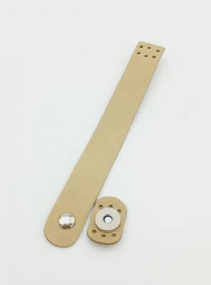 Angel Çanta Aksesuar 18x2,3 cm Ham (Doğal) Renk Gerçek Deri Düz Çanta Kapağı Gümüş Metalli - 1