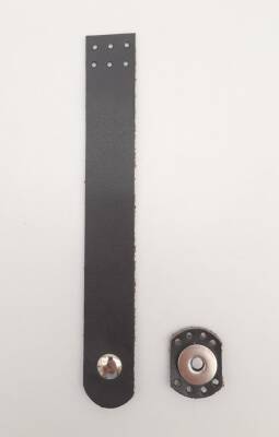 Angel Çanta Aksesuar 18x2.3 cm Koyu Kahverengi Gerçek Deri Düz Çanta Kapağı Gümüş Metalli - 1