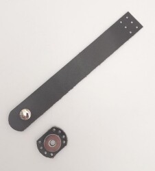 Angel Çanta Aksesuar 18x2.3 cm Koyu Kahverengi Gerçek Deri Düz Çanta Kapağı Gümüş Metalli - 2