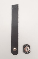 Angel Çanta Aksesuar 18x2.3 cm Koyu Kahverengi Gerçek Deri Düz Çanta Kapağı Gümüş Metalli - Angel Çanta Aksesuar