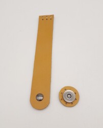 Angel Çanta Aksesuar 18x3 cm Hardal Gerçek Deri Düz Çanta Kapağı Füme Metalli - 2