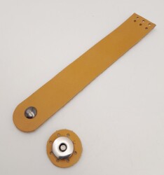 Angel Çanta Aksesuar 18x3 cm Hardal Gerçek Deri Düz Çanta Kapağı Füme Metalli - 3