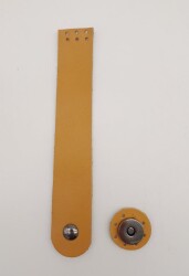 Angel Çanta Aksesuar 18x3 cm Hardal Gerçek Deri Düz Çanta Kapağı Füme Metalli - Angel Çanta Aksesuar