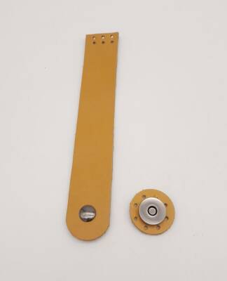 Angel Çanta Aksesuar 18x3 cm Hardal Gerçek Deri Düz Çanta Kapağı Füme Metalli - 2