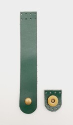 Angel Çanta Aksesuar 18x3 cm Yeşil Gerçek Deri Düz Çanta Kapağı Antik Metalli - Angel Çanta Aksesuar