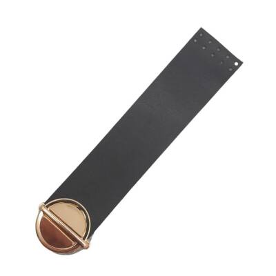 Angel Çanta Aksesuar 18x4 cm Tek Kat Suni Deri Siyah Renk Kapak No:2 Light Gold Metal - 2