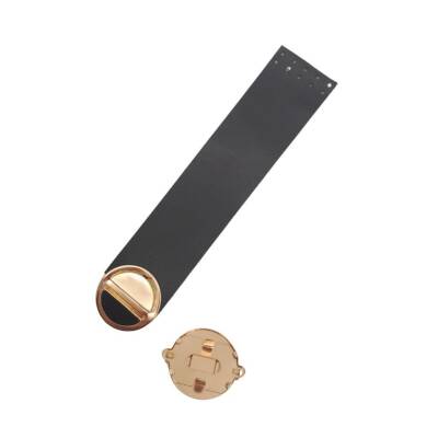 Angel Çanta Aksesuar 18x4 cm Tek Kat Suni Deri Siyah Renk Kapak No:2 Light Gold Metal - 4