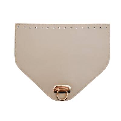 Angel Çanta Aksesuar 22.5x18 cm Suni Deri Bej Renk Kapak Light Gold Metalli - 1