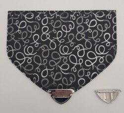 Angel Çanta Aksesuar 22.5x18 cm Suni Deri Desenli Siyah Renk Kapak Gümüş Metalli - 4