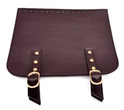 Angel Çanta Aksesuar 24x19 cm Çift Mıknatıslı Suni Deri Kapak Koyu Kahve Renk Light Gold Metalli - 1