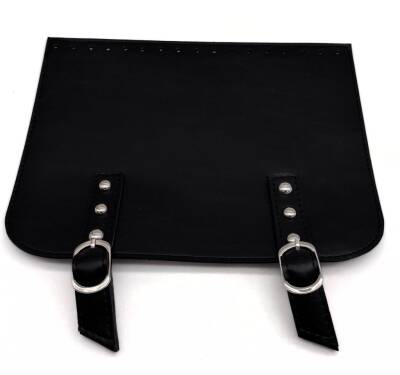 Angel Çanta Aksesuar 24x19 cm Çift Mıknatıslı Suni Deri Kapak Siyah Renk Gümüş Metalli - 1