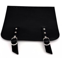 Angel Çanta Aksesuar 24x19 cm Çift Mıknatıslı Suni Deri Kapak Siyah Renk Gümüş Metalli - Angel Çanta Aksesuar