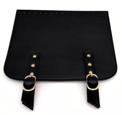 Angel Çanta Aksesuar 24x19 cm Çift Mıknatıslı Suni Deri Kapak Siyah Renk Light Gold Metalli - 1