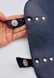 Angel Çanta Aksesuar 24x19 cm Çift Mıknatıslı Suni Deri Kapak Siyah Renk Light Gold Metalli - 2