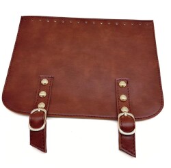 Angel Çanta Aksesuar 24x19 cm Çift Mıknatıslı Suni Deri Kapak Taba Renk Light Gold Metalli - Angel Çanta Aksesuar