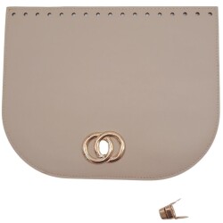 Angel Çanta Aksesuar 24x19 cm Suni Deri Bej Renk Kapak Light Gold Metalli - 2